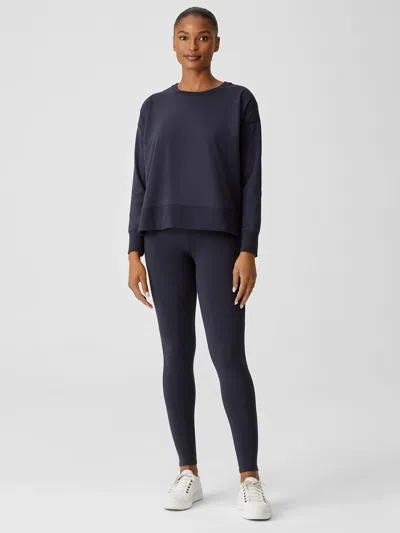 Eileen Fisher Pima Cotton Stretch Jersey Leggings In Blue