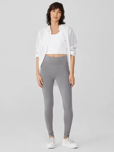 Eileen Fisher Pima Cotton Stretch Jersey Leggings In Gray