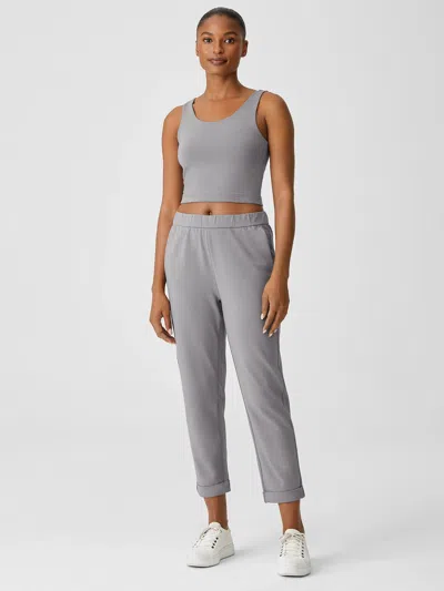 Eileen Fisher Pima Cotton Stretch Jersey Pant In Gray