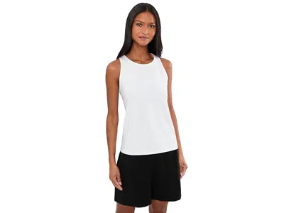 Eileen Fisher Pima Cotton Stretch Jersey Round Neck Slim Tank Top In White