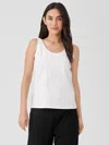 Eileen Fisher Pima Cotton Stretch Jersey Scoop Neck Tank In White