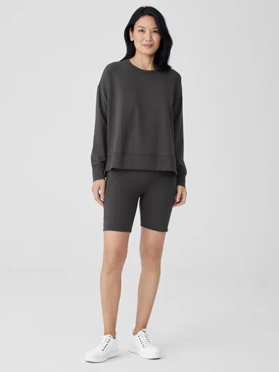 Eileen Fisher Pima Cotton Stretch Jersey Shorts In Black