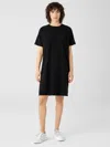 Eileen Fisher Pima Cotton Stretch Jersey T-shirt Dress In Black
