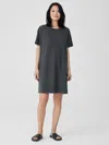 Eileen Fisher Pima Cotton Stretch Jersey T-shirt Dress In Black