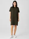 Eileen Fisher Pima Cotton Stretch Jersey T-shirt Dress In Green