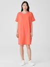 Eileen Fisher Pima Cotton Stretch Jersey T-shirt Dress In Pink