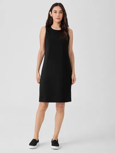 Eileen Fisher Pima Cotton Stretch Jersey Tank Dress In Black