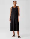 Eileen Fisher Pima Cotton Stretch Jersey Tank Dress In Black