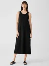 Eileen Fisher Pima Cotton Stretch Jersey Tank Dress In Black