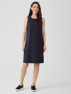Eileen Fisher Pima Cotton Stretch Jersey Tank Dress In Blue