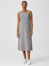 Eileen Fisher Pima Cotton Stretch Jersey Tank Dress In Gray