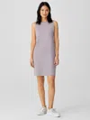 Eileen Fisher Pima Cotton Stretch Jersey Tank Dress In Purple