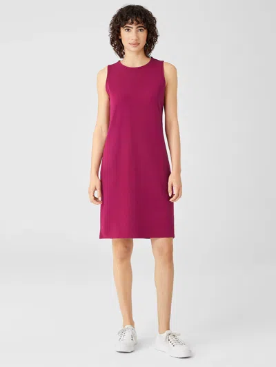 Eileen Fisher Pima Cotton Stretch Jersey Tank Dress In Purple