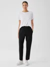Eileen Fisher Pima Cotton Stretch Jersey Tapered Pant In Black