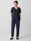 Eileen Fisher Pima Cotton Stretch Jersey Tapered Pant In Blue