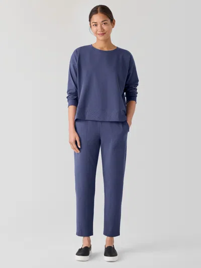Eileen Fisher Pima Cotton Stretch Jersey Tapered Pant In Blue