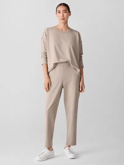 Eileen Fisher Pima Cotton Stretch Jersey Tapered Pant In Multi