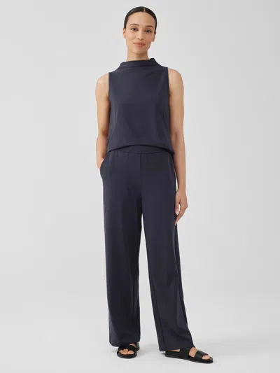 Eileen Fisher Pima Cotton Stretch Jersey Wide-leg Pant In Black