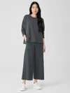 Eileen Fisher Pima Cotton Stretch Jersey Wide-leg Pant In Black