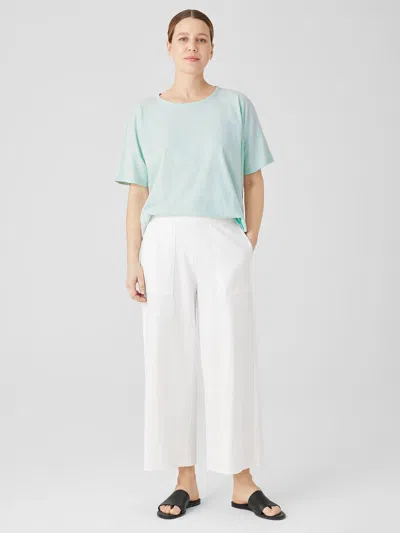 Eileen Fisher Pima Cotton Stretch Jersey Wide-leg Pant In Blue