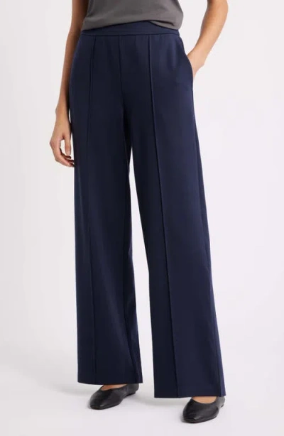 Eileen Fisher Pintuck Straight Leg Pants In Blue