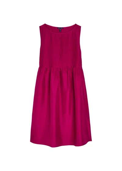 Eileen Fisher Pintucked Silk Midi Dress In Pink
