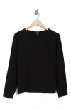 Eileen Fisher Pleat Sleeve Top In Black