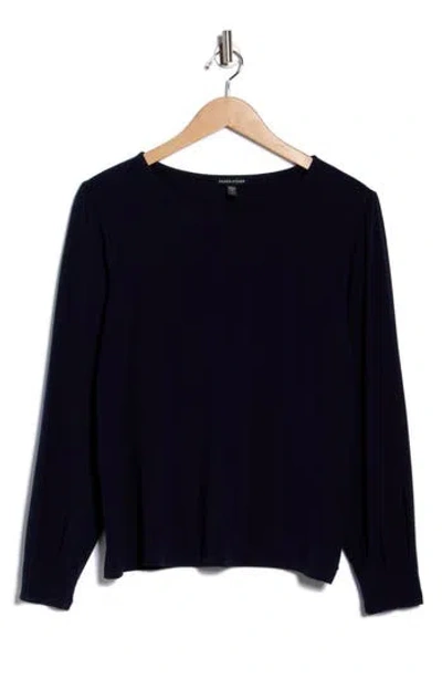 Eileen Fisher Pleat Sleeve Top In Black