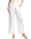 Eileen Fisher Pleated Front Linen Wide Leg Pant In White