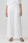 EILEEN FISHER EILEEN FISHER PLEATED HIGH WAIST ORGANIC LINEN WIDE LEG PANTS