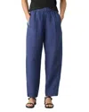 Eileen Fisher Pleated Organic Linen Lantern Pants In Bluet