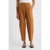 Eileen Fisher Pleated Lantern Ankle Pants In Brown