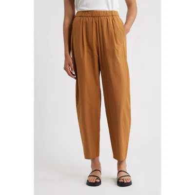 Eileen Fisher Pleated Lantern Ankle Pants In Brown