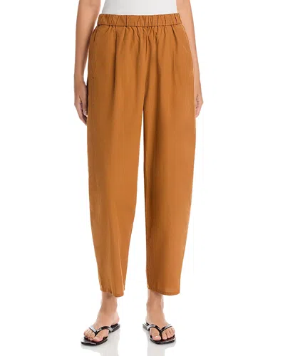 Eileen Fisher Pleated Lantern Ankle Pants In Brown