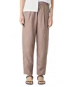 Eileen Fisher Garment-dyed Utility Organic Cotton Tapered Pant In Reed In Cocoa