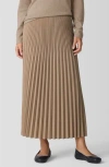 Eileen Fisher Woven Wool Silk A-line Skirt In Nude