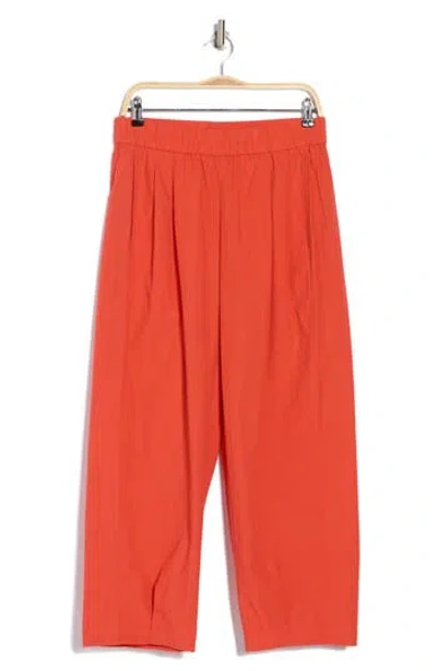 Eileen Fisher Pleated Organic Cotton Lantern Pants In Flame
