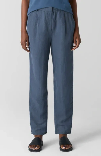 EILEEN FISHER EILEEN FISHER PLEATED ORGANIC LINEN & SILK ANKLE PANTS