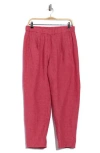 Eileen Fisher Pleated Organic Linen Lantern Ankle Pants In Pink