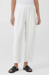 EILEEN FISHER PLEATED SILK ANKLE LATERN PANTS