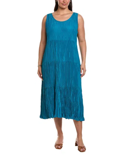 Eileen Fisher Pleated Silk Flare Dress In Animal Print