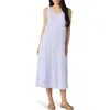 Eileen Fisher Pleated Silk Midi Dress In Bellflower