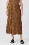 EILEEN FISHER EILEEN FISHER PLEATED SILK MIDI SKIRT