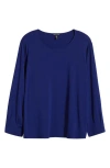 Eileen Fisher Pleated Sleeve Top In Infinity
