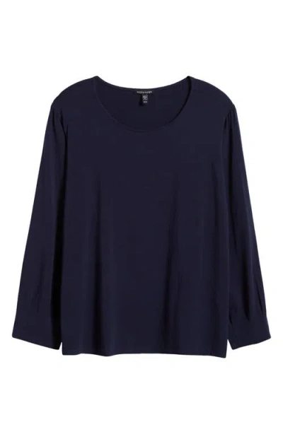 Eileen Fisher Pleated Sleeve Top In Ink