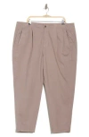 Eileen Fisher Pleated Tapered Ankle Pants In Light Barley