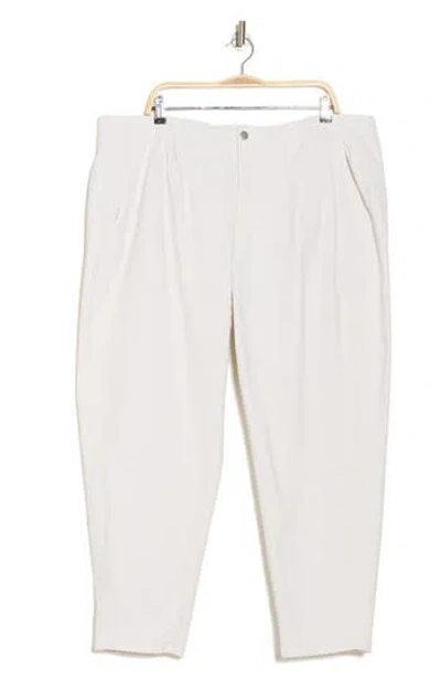 Eileen Fisher Pleated Tapered Ankle Pants In Undyed Natural