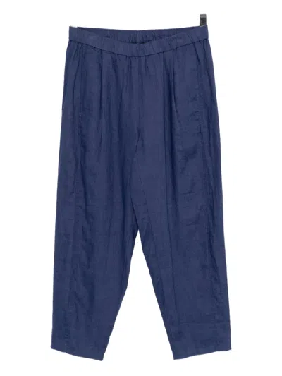 Eileen Fisher Pleated Tapered Trousers In Blue