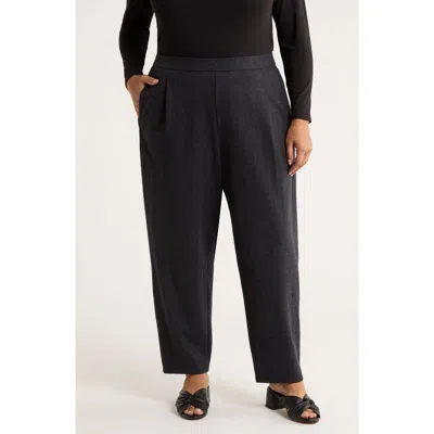 Eileen Fisher Pleated Virgin Wool Ankle Lantern Pants In Gray