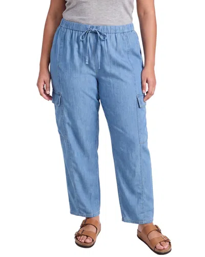 Eileen Fisher Plus Ankle Lantern Cargo Pant In Blue